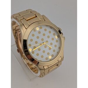 Geneva Polka Dot Watch Women 41mm Case Gold 7.75" Band- New Battery